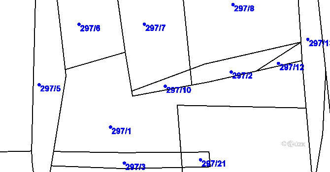 Parcela st. 297/10 v KÚ Horní Nerestce, Katastrální mapa