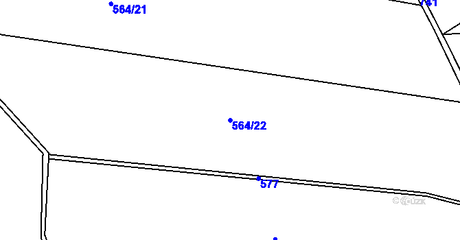 Parcela st. 564/22 v KÚ Nerošov, Katastrální mapa
