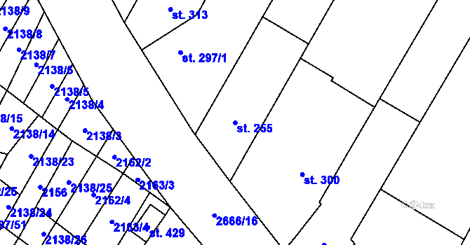 Parcela st. 255 v KÚ Neslovice, Katastrální mapa