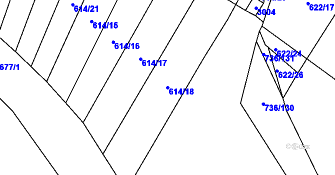 Parcela st. 614/18 v KÚ Neslovice, Katastrální mapa