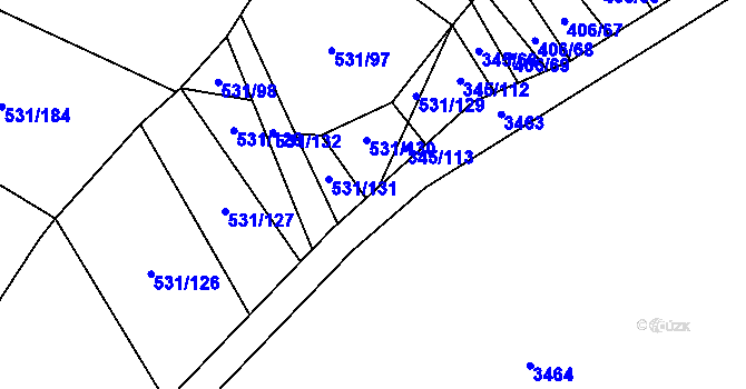 Parcela st. 531/50 v KÚ Neslovice, Katastrální mapa