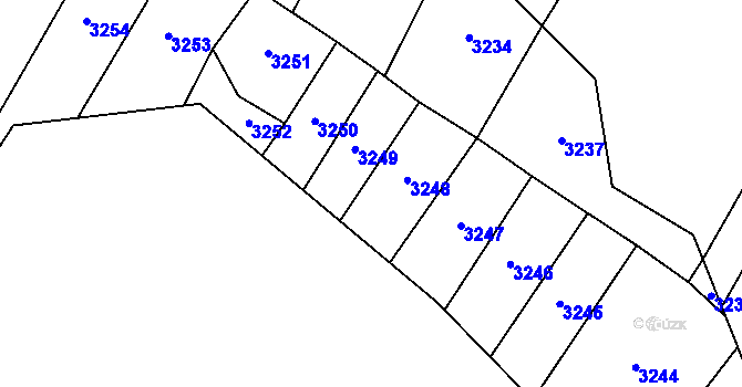 Parcela st. 736/27 v KÚ Neslovice, Katastrální mapa