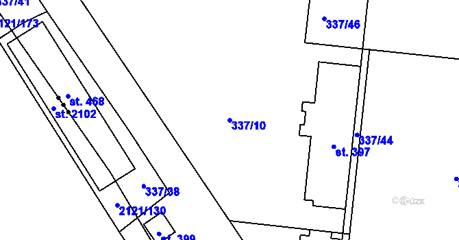 Parcela st. 337/10 v KÚ Neslovice, Katastrální mapa