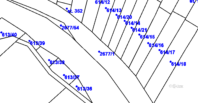 Parcela st. 2677/1 v KÚ Neslovice, Katastrální mapa