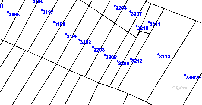 Parcela st. 736/98 v KÚ Neslovice, Katastrální mapa