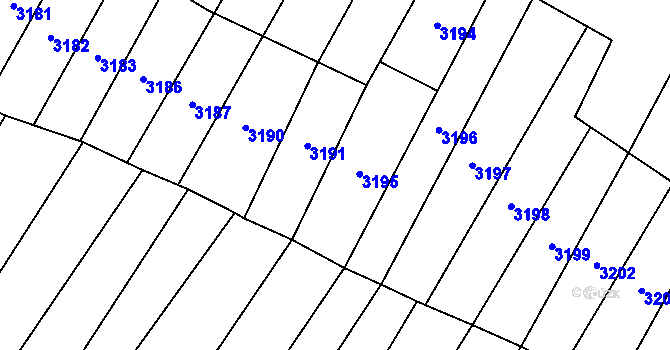 Parcela st. 736/109 v KÚ Neslovice, Katastrální mapa