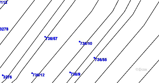 Parcela st. 736/10 v KÚ Neslovice, Katastrální mapa