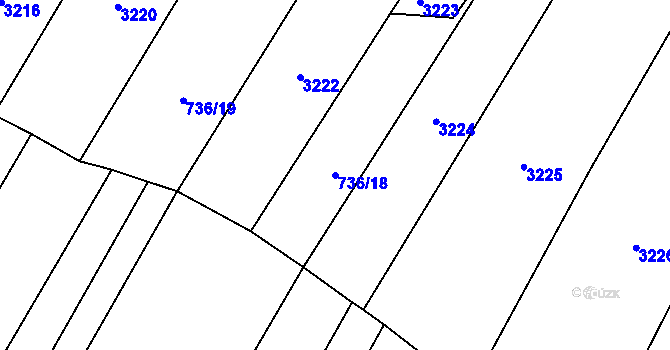Parcela st. 736/18 v KÚ Neslovice, Katastrální mapa