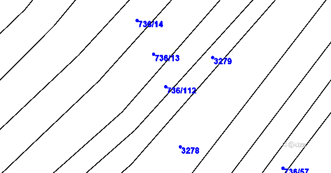 Parcela st. 736/112 v KÚ Neslovice, Katastrální mapa