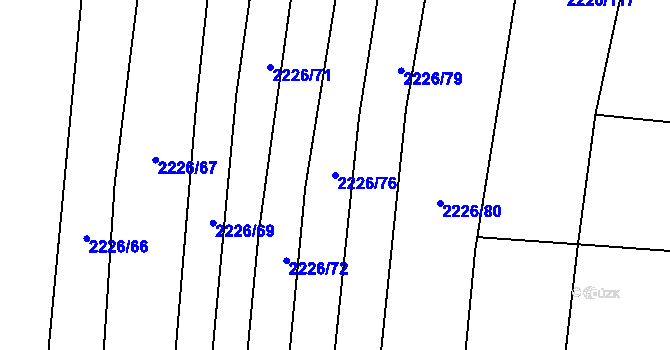 Parcela st. 2226/76 v KÚ Neslovice, Katastrální mapa