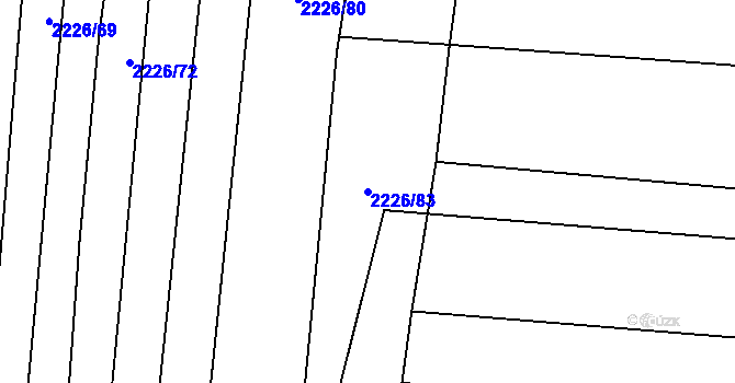 Parcela st. 2226/83 v KÚ Neslovice, Katastrální mapa