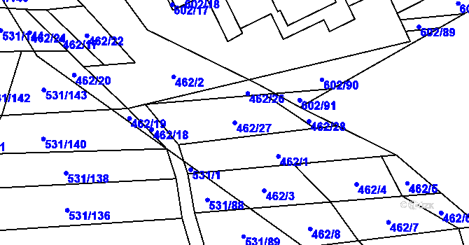 Parcela st. 462/27 v KÚ Neslovice, Katastrální mapa