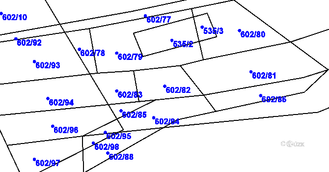 Parcela st. 602/82 v KÚ Neslovice, Katastrální mapa