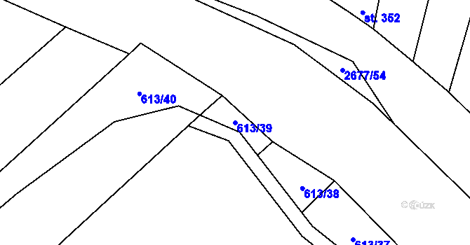 Parcela st. 613/39 v KÚ Neslovice, Katastrální mapa
