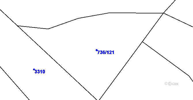 Parcela st. 736/121 v KÚ Neslovice, Katastrální mapa