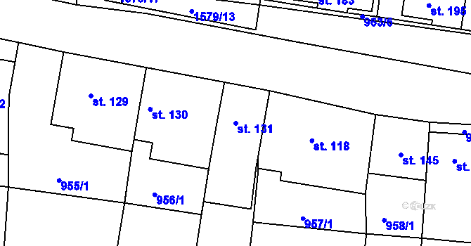 Parcela st. 131 v KÚ Letošov, Katastrální mapa