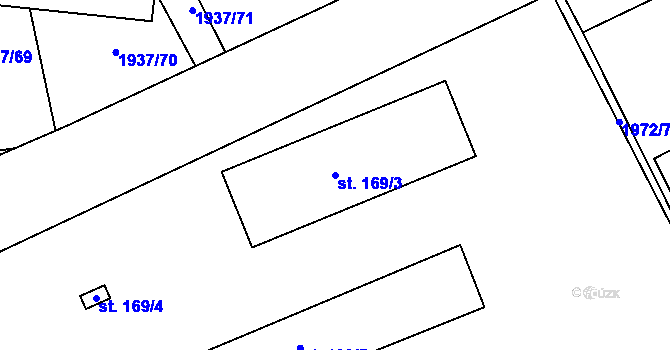 Parcela st. 169/3 v KÚ Letošov, Katastrální mapa