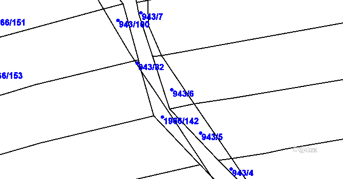 Parcela st. 943/6 v KÚ Letošov, Katastrální mapa
