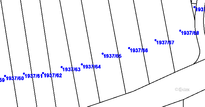 Parcela st. 1937/65 v KÚ Letošov, Katastrální mapa