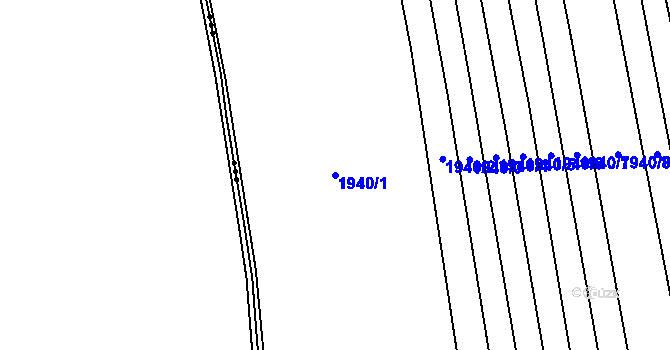 Parcela st. 1940/1 v KÚ Letošov, Katastrální mapa