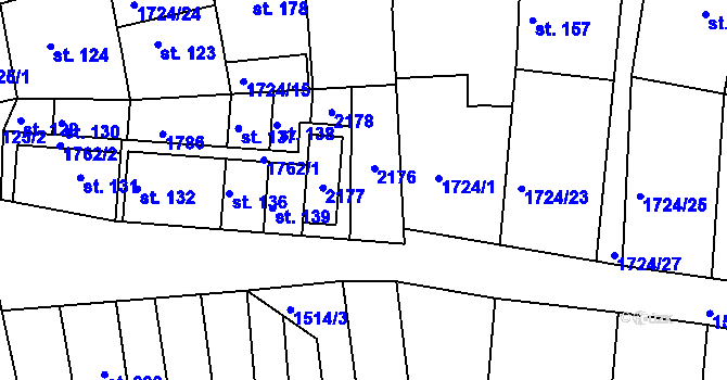 Parcela st. 142 v KÚ Nesovice, Katastrální mapa