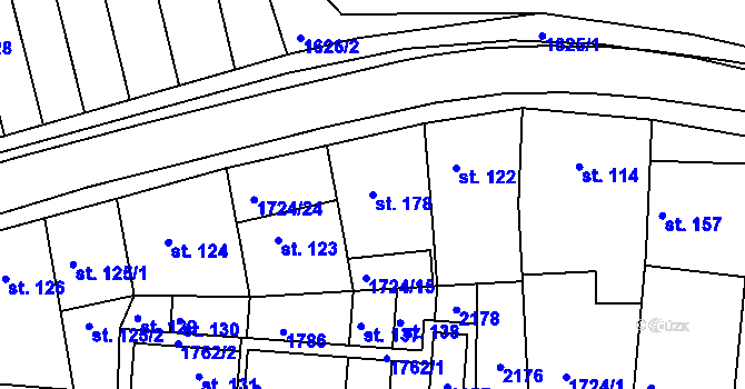 Parcela st. 178 v KÚ Nesovice, Katastrální mapa