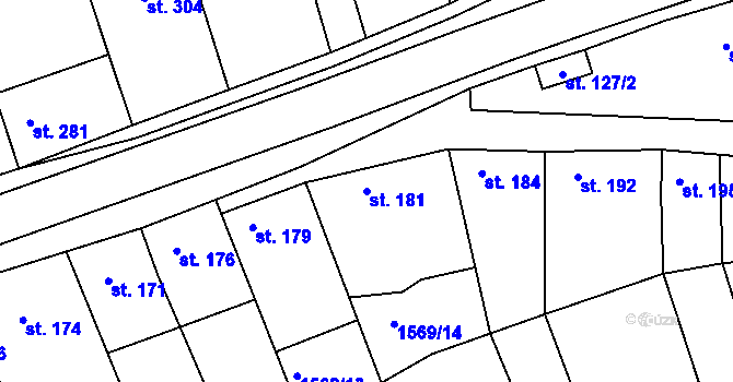 Parcela st. 181 v KÚ Nesovice, Katastrální mapa