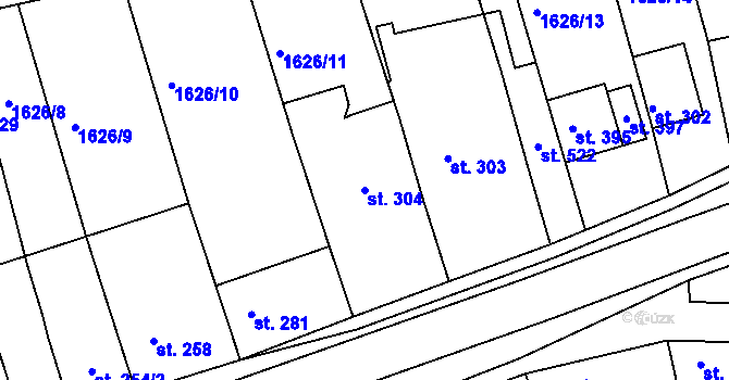 Parcela st. 304 v KÚ Nesovice, Katastrální mapa