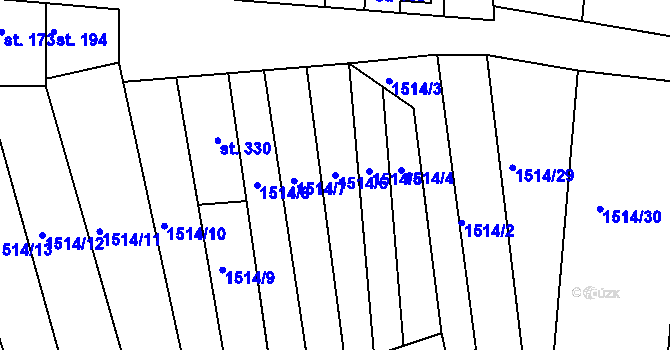 Parcela st. 1514/6 v KÚ Nesovice, Katastrální mapa