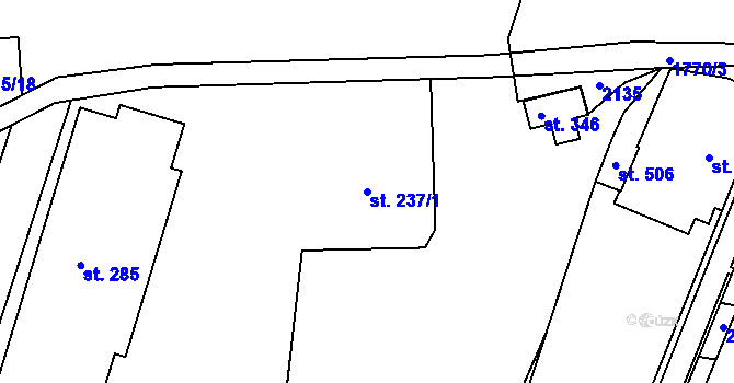 Parcela st. 237/1 v KÚ Nesovice, Katastrální mapa