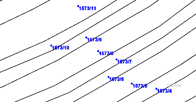 Parcela st. 1573/8 v KÚ Nesovice, Katastrální mapa