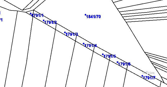 Parcela st. 1791/4 v KÚ Nesovice, Katastrální mapa