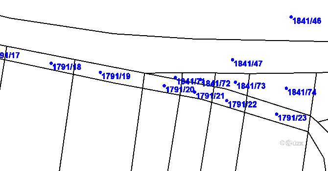 Parcela st. 1791/20 v KÚ Nesovice, Katastrální mapa