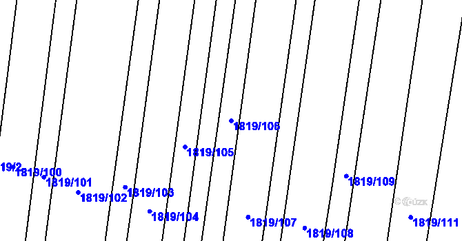 Parcela st. 1819/106 v KÚ Nesovice, Katastrální mapa