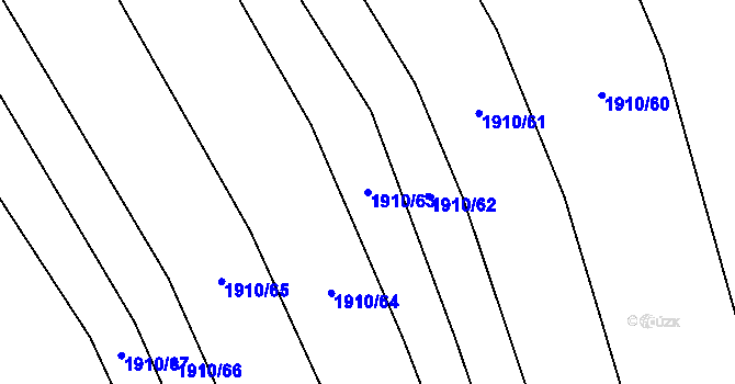 Parcela st. 1910/63 v KÚ Nesovice, Katastrální mapa