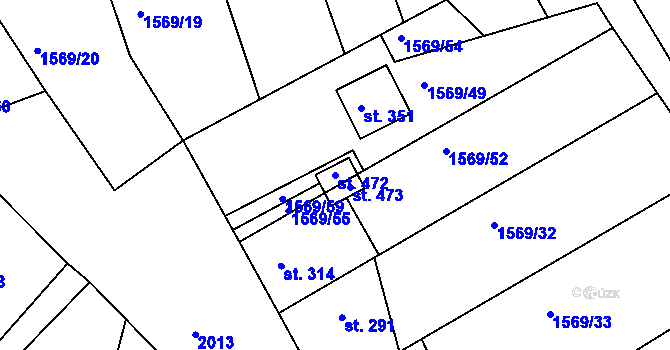 Parcela st. 472 v KÚ Nesovice, Katastrální mapa