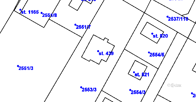 Parcela st. 439 v KÚ Nespeky, Katastrální mapa