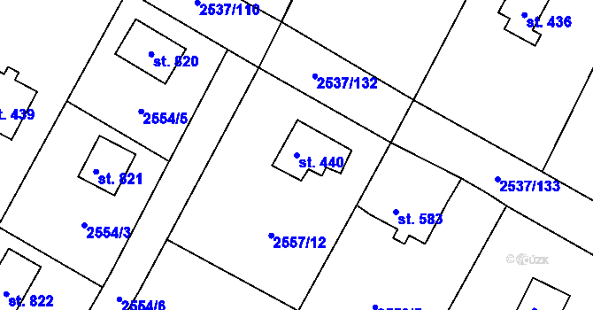 Parcela st. 440 v KÚ Nespeky, Katastrální mapa