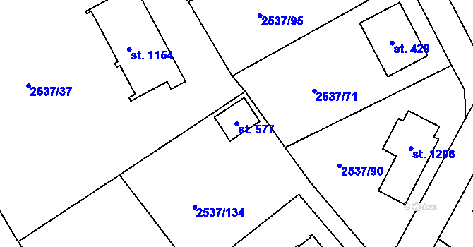 Parcela st. 577 v KÚ Nespeky, Katastrální mapa