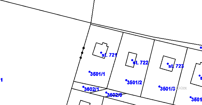 Parcela st. 721 v KÚ Nespeky, Katastrální mapa