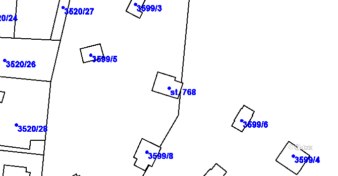 Parcela st. 768 v KÚ Nespeky, Katastrální mapa