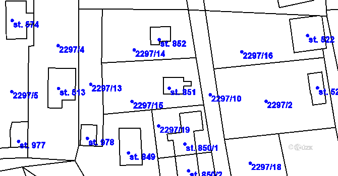 Parcela st. 851 v KÚ Nespeky, Katastrální mapa