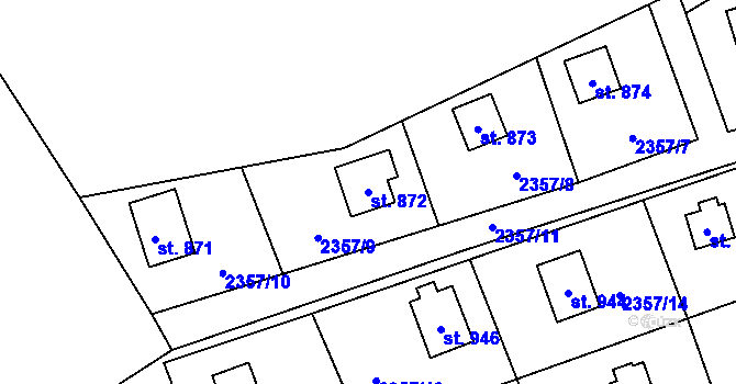 Parcela st. 872 v KÚ Nespeky, Katastrální mapa