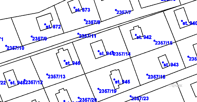 Parcela st. 944 v KÚ Nespeky, Katastrální mapa
