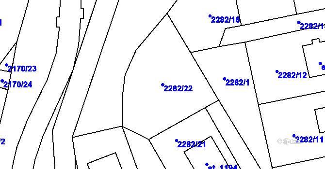 Parcela st. 2282/22 v KÚ Nespeky, Katastrální mapa