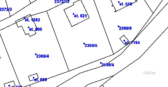 Parcela st. 2369/5 v KÚ Nespeky, Katastrální mapa