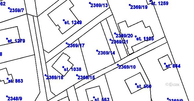 Parcela st. 2369/14 v KÚ Nespeky, Katastrální mapa
