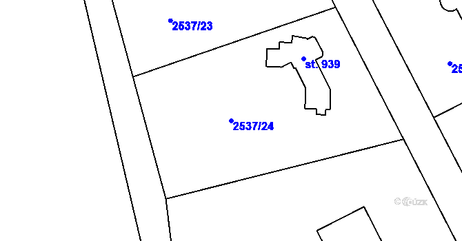 Parcela st. 2537/24 v KÚ Nespeky, Katastrální mapa