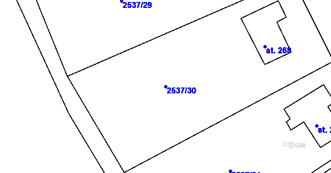 Parcela st. 2537/30 v KÚ Nespeky, Katastrální mapa
