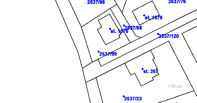 Parcela st. 2537/99 v KÚ Nespeky, Katastrální mapa